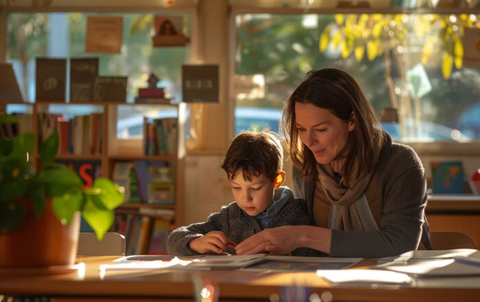 Students collaborating in a specialized learning environment at a Sacramento private school for dyslexia