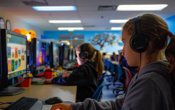 Students engaged in interactive learning at Read Academy of Sacramento